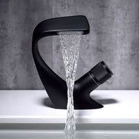 AquaCascade - Modern Brass Basin Mixer with Waterfall Spout for Bathrooms 0