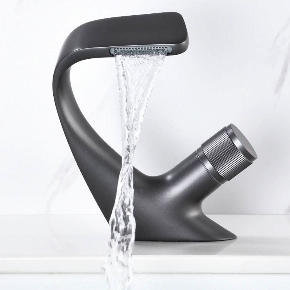 AquaCascade - Modern Brass Basin Mixer with Waterfall Spout for Bathrooms 3