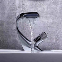 AquaCascade - Modern Brass Basin Mixer with Waterfall Spout for Bathrooms 4