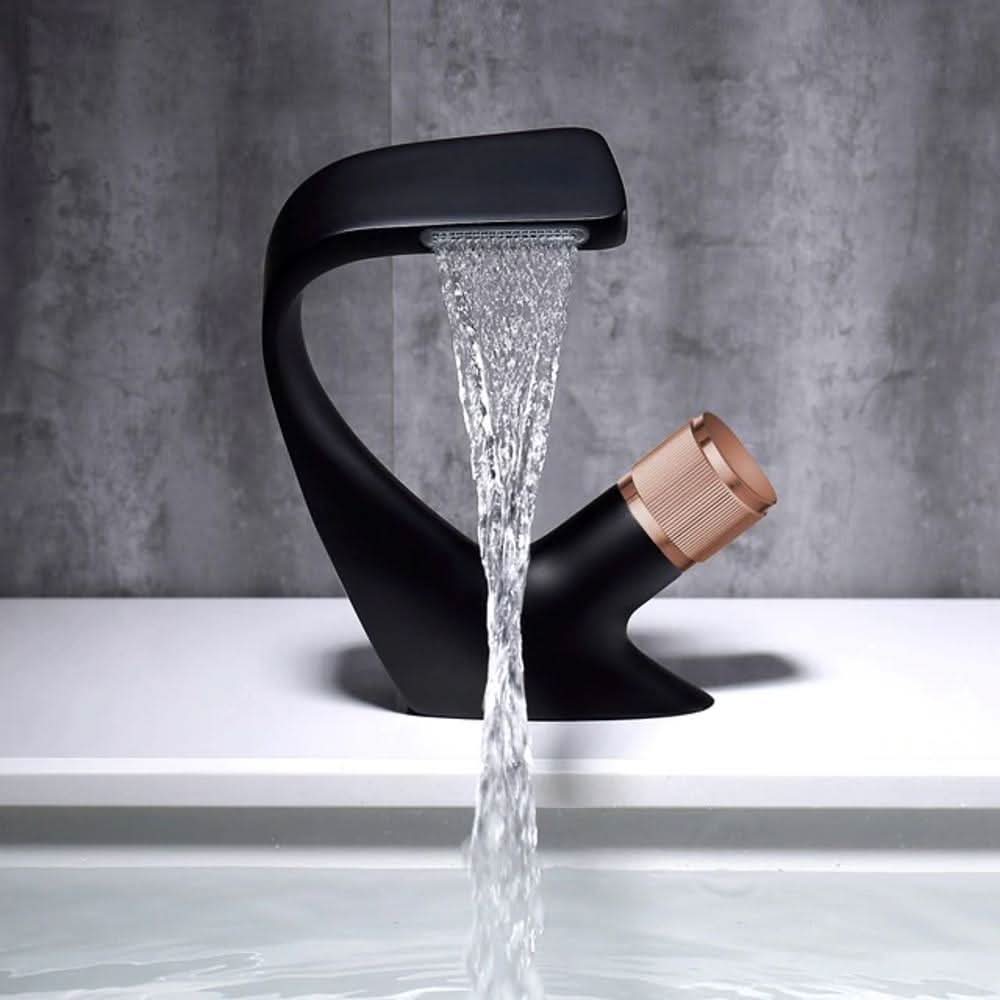 AquaCascade - Modern Brass Basin Mixer with Waterfall Spout for Bathrooms 7