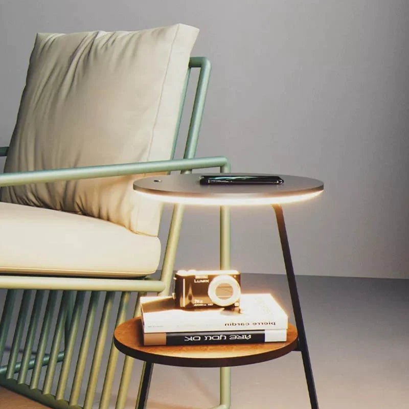 Articture Modern Side Table with Wireless Charger and Ambient Lighting 2