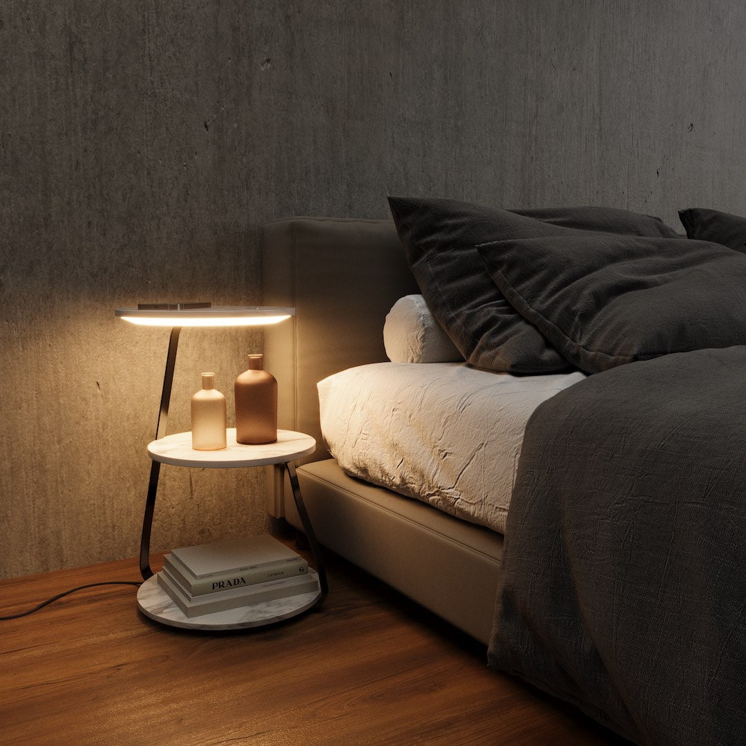 Articture Modern Side Table with Wireless Charger and Ambient Lighting 3