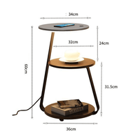 Articture Modern Side Table with Wireless Charger and Ambient Lighting 4