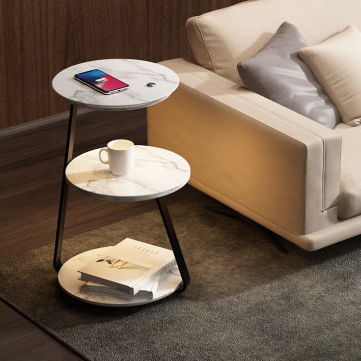 Articture Modern Side Table with Wireless Charger and Ambient Lighting 6