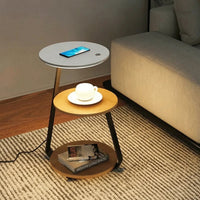 Articture Modern Side Table with Wireless Charger and Ambient Lighting 9