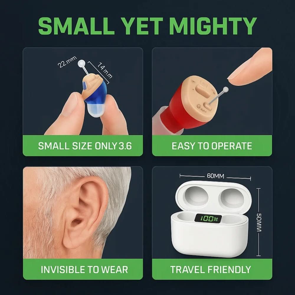 Auraclar - Invisible In-Ear Hearing Aids with Rechargeable Battery & Crystal Clear Sound - Best OTC Hearing Aids for Daily Use 6
