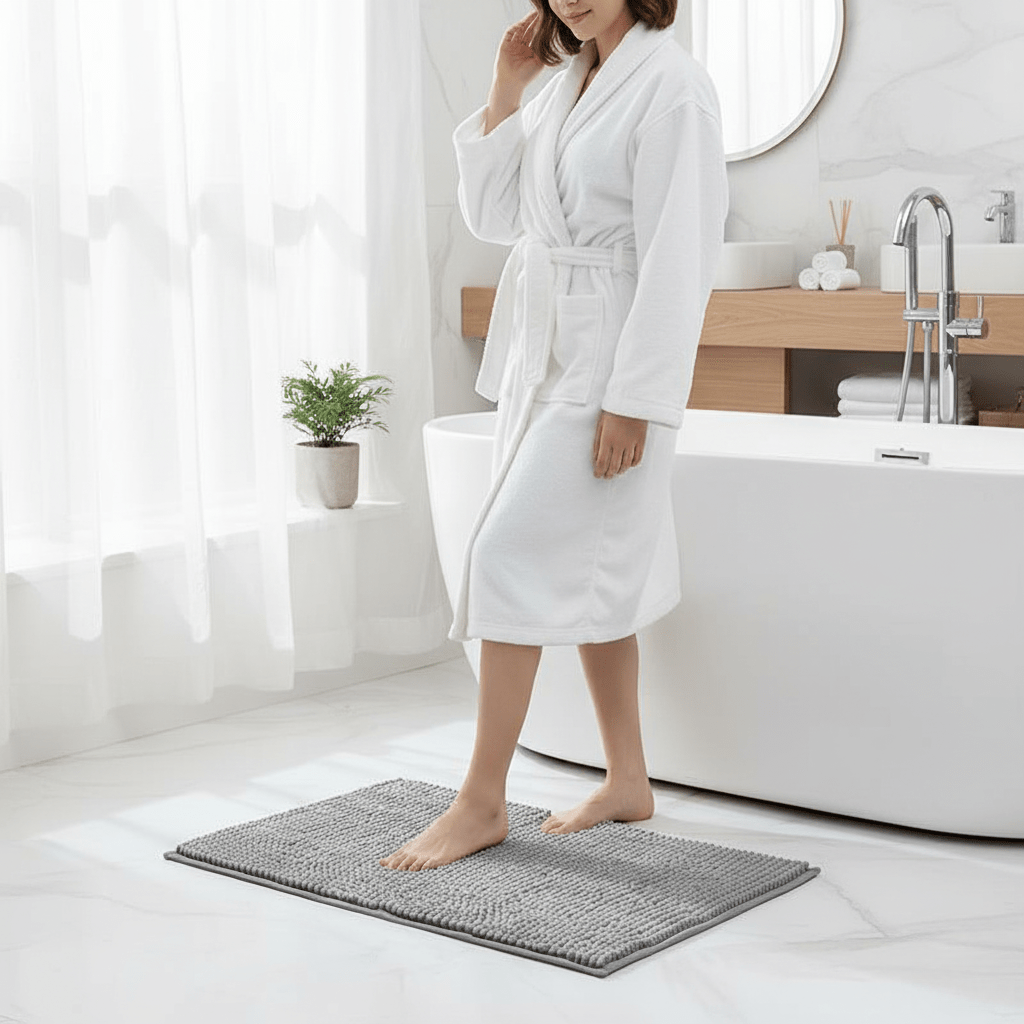 BATHHAVEN - Soft Chenille Non-Skid Bath Rug for Ultimate Comfort 1