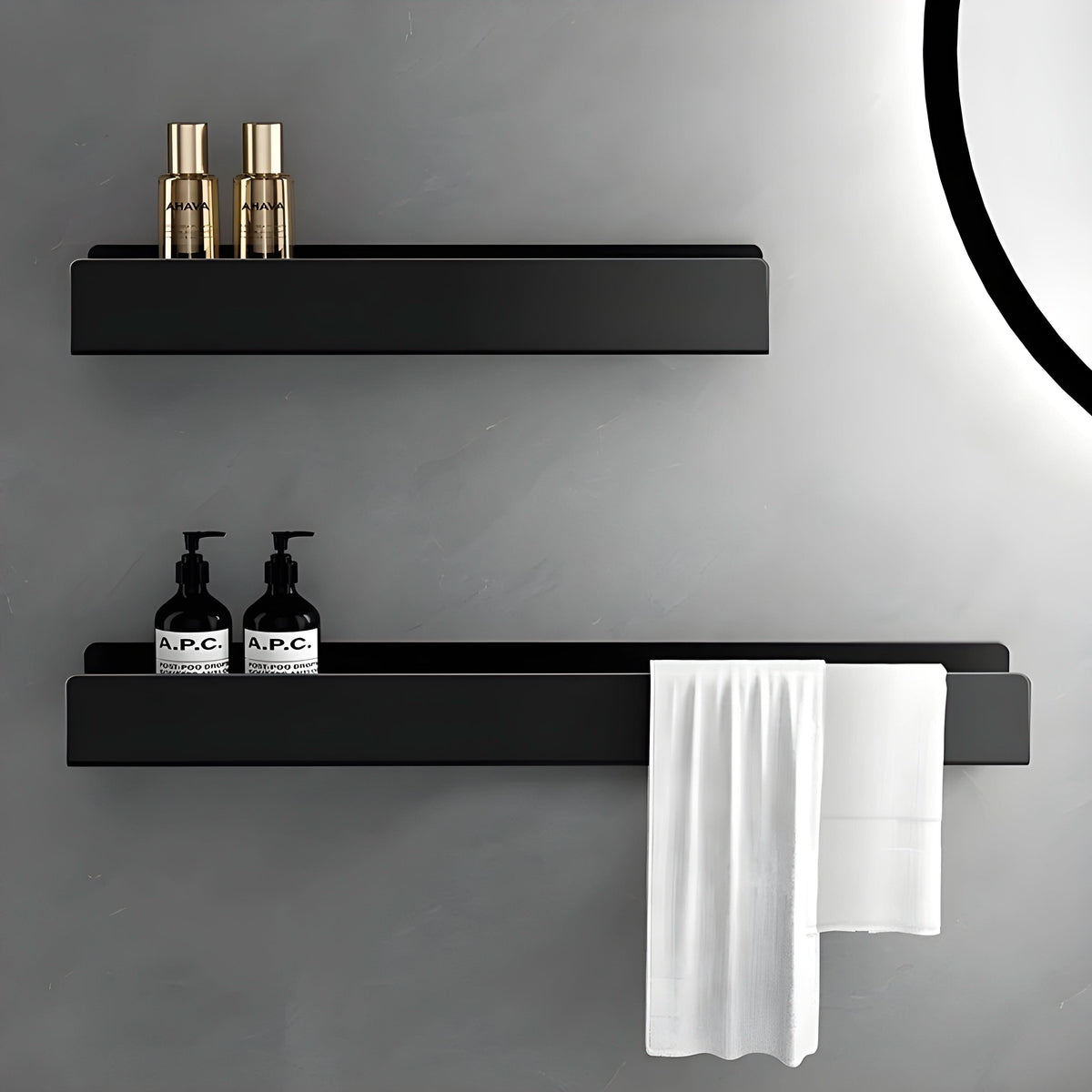 TIDYRAIL – Wall-Mounted Bathroom Shelf with Towel Rail for Everyday Organization