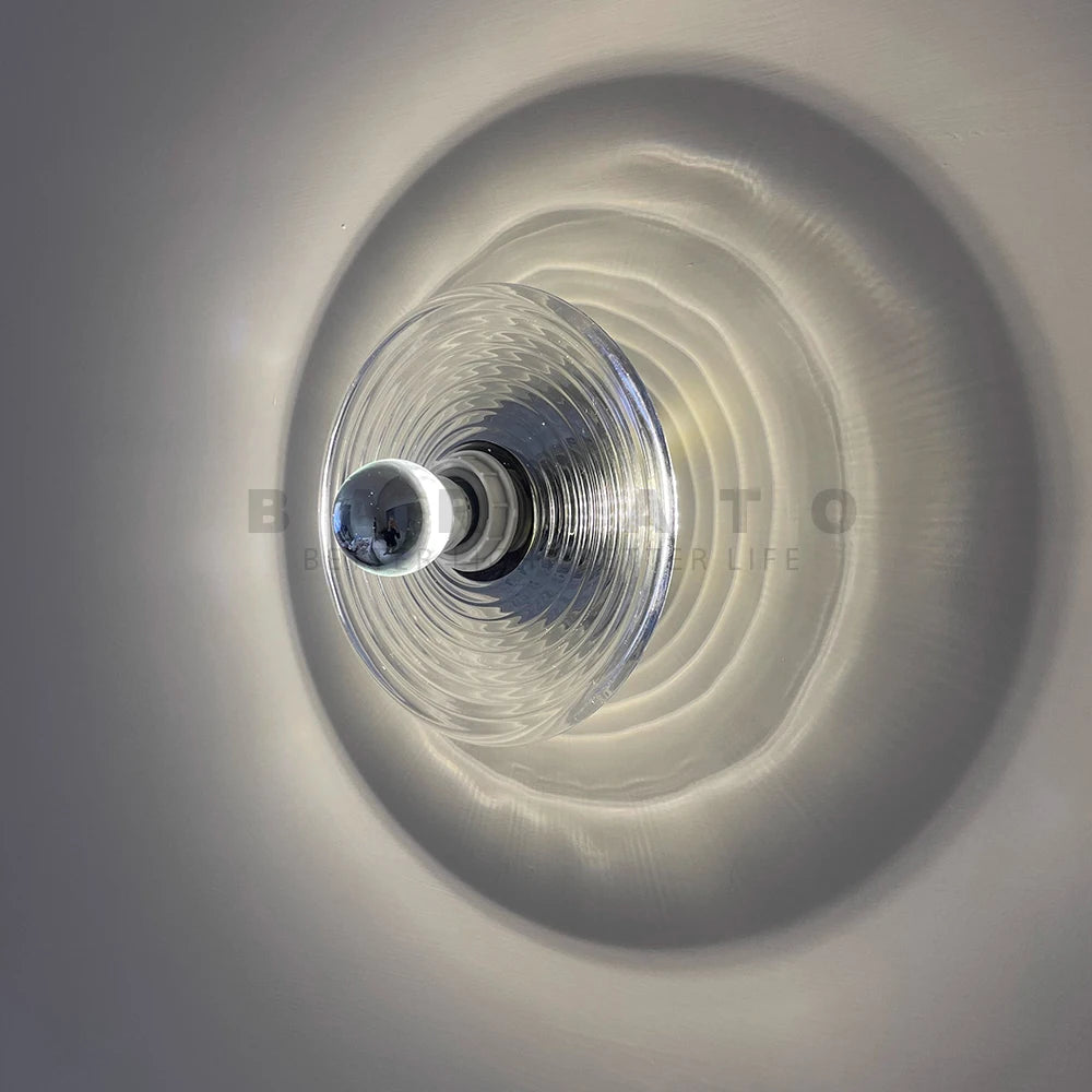 Bauhaus Style Water Ripple Glass Wall Sconce - Vintage Indoor Wall Lamp Lighting 3