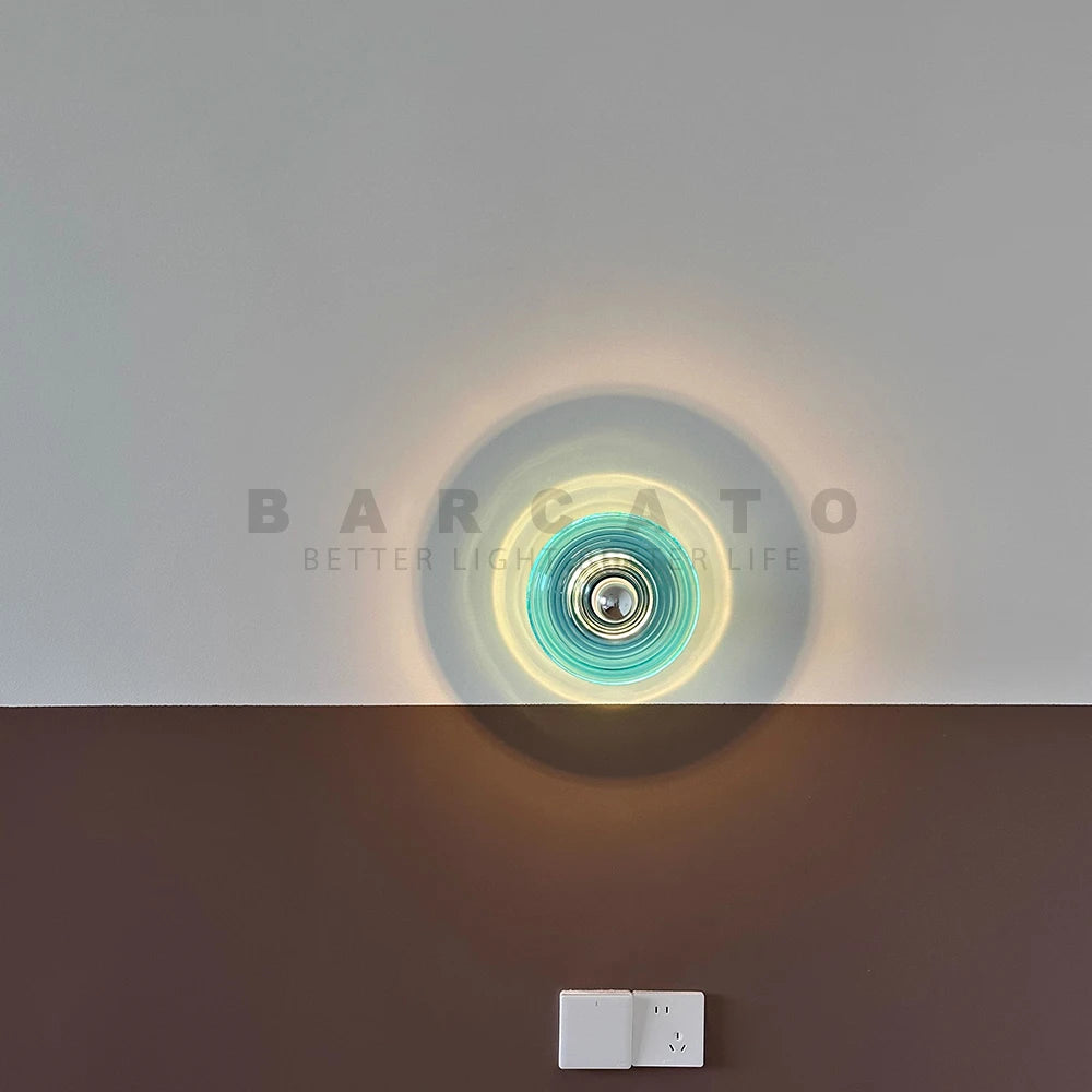 Bauhaus Style Water Ripple Glass Wall Sconce - Vintage Indoor Wall Lamp Lighting 4