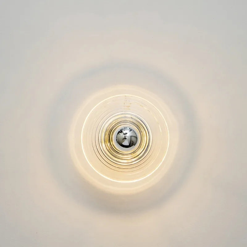 Bauhaus Style Water Ripple Glass Wall Sconce - Vintage Indoor Wall Lamp Lighting 6