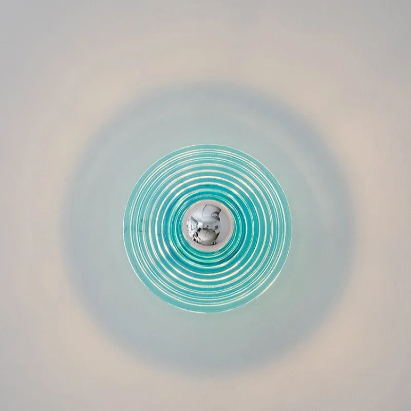 Bauhaus Style Water Ripple Glass Wall Sconce - Vintage Indoor Wall Lamp Lighting 7
