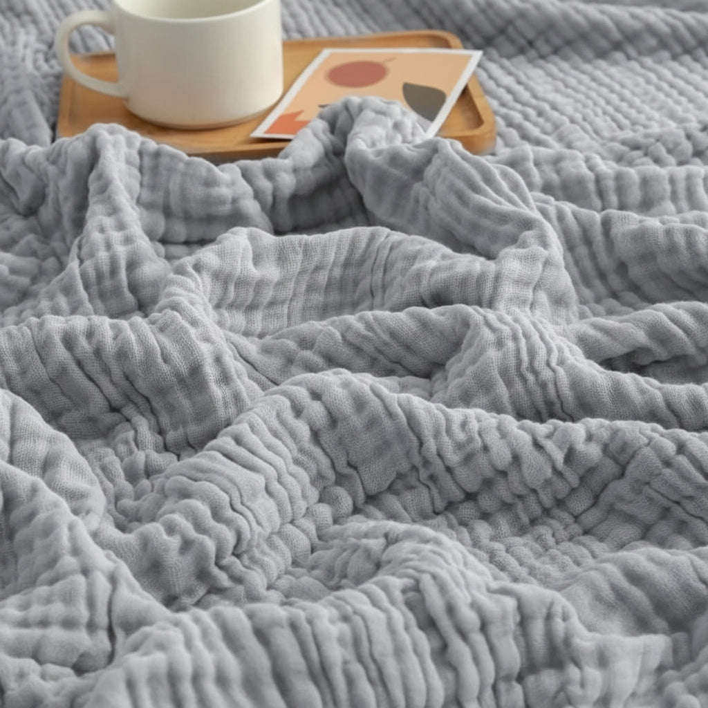 CLOUDSOFT - Ultra-Soft Four-Layer Cotton Blanket for Everyday Comfort 0