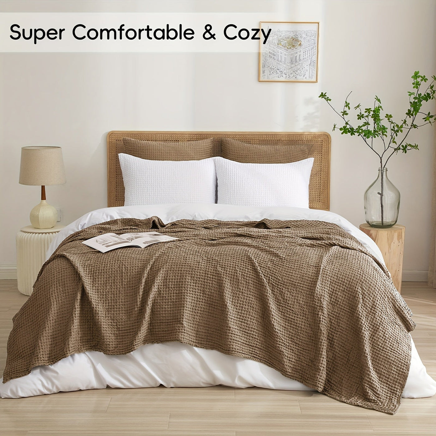 CLOUDWEAVE - Lightweight Waffle Throw Blanket for Year-Round Comfort 3