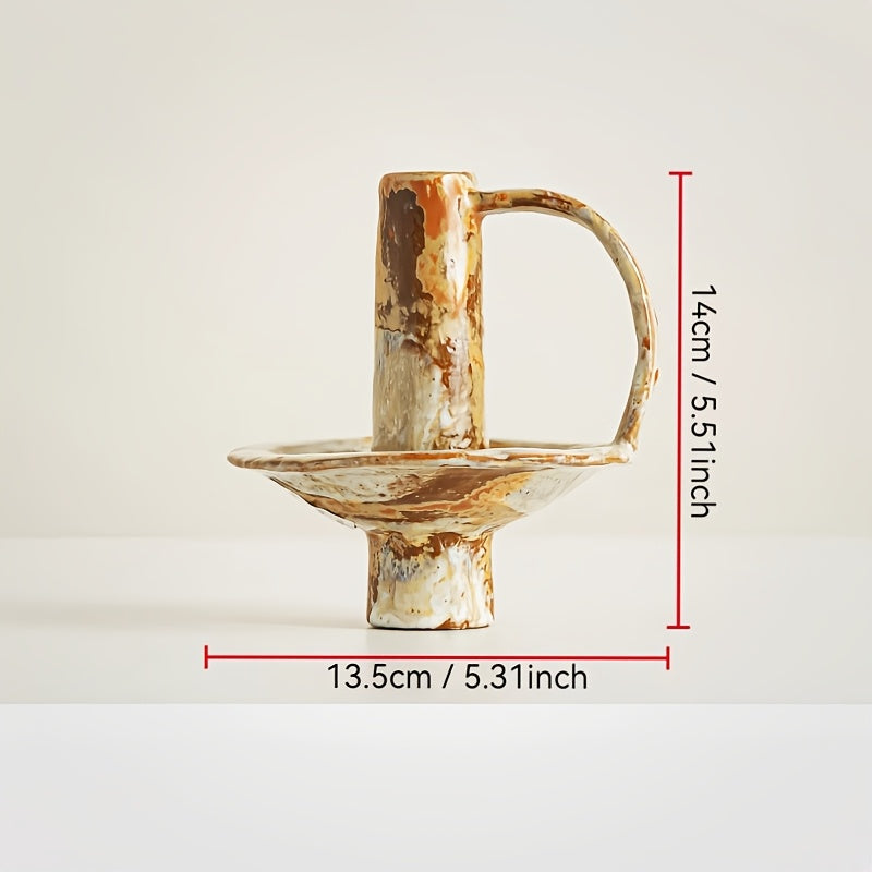 Ceramika Retro - Handcrafted Ceramic Candlestick Holder for Cozy Ambiance 1