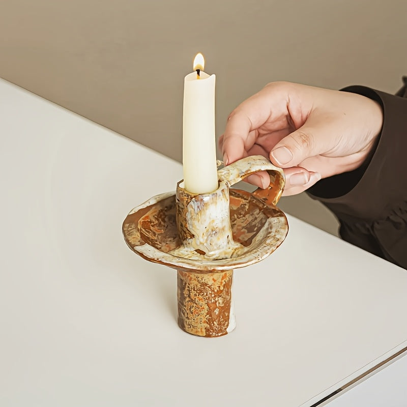 Ceramika Retro - Handcrafted Ceramic Candlestick Holder for Cozy Ambiance 2