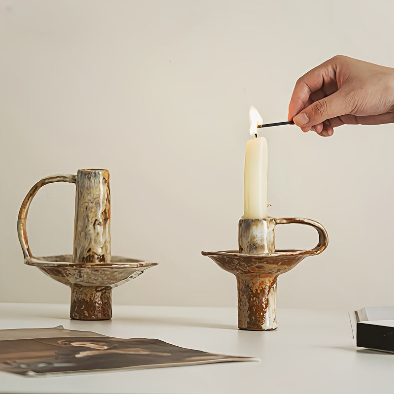 Ceramika Retro - Handcrafted Ceramic Candlestick Holder for Cozy Ambiance 4