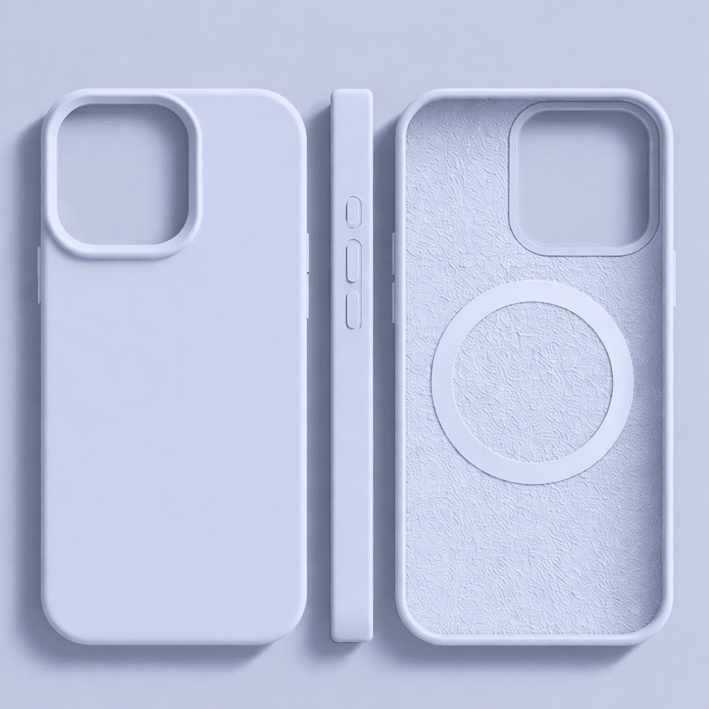 SILVORA – Premium Silicone iPhone Case with MagSafe Protection and Soft Microfiber Lining