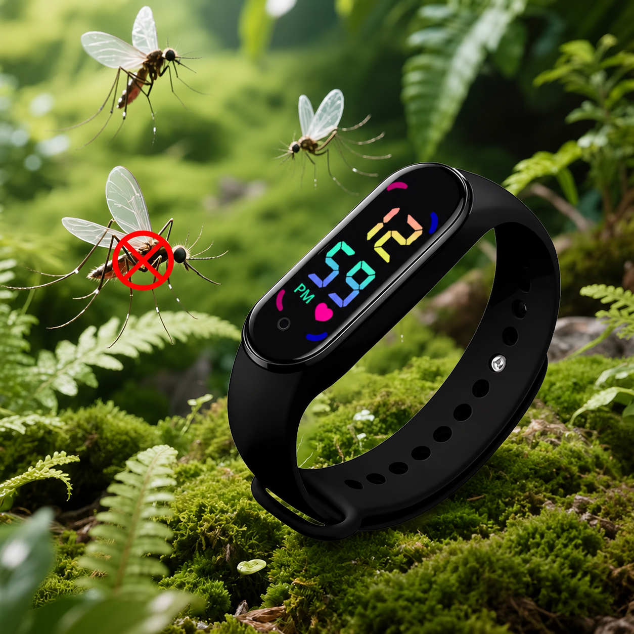 SUMMERFLOW – Braccialetto repellente per zanzare unisex in stile orologio