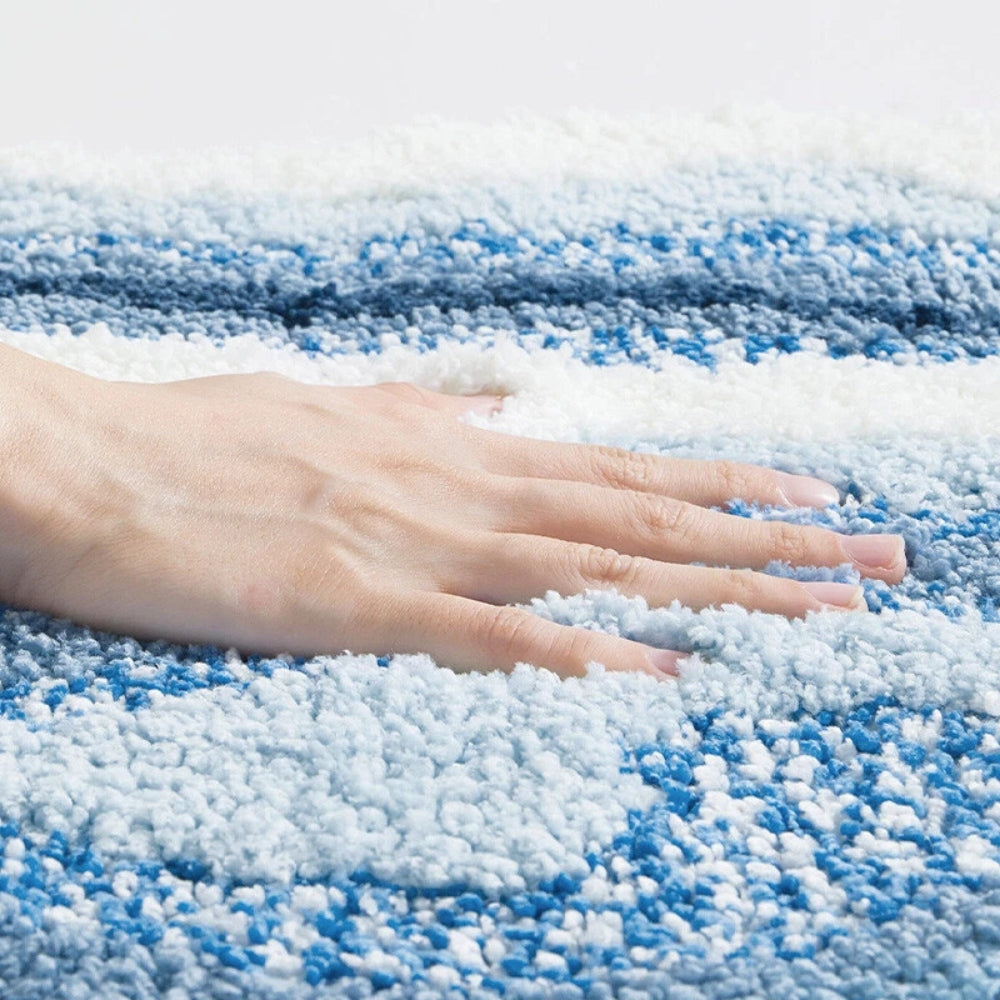 Coastal Charm - Non-Slip Bath Mat with Seaside Footprint Design for Bathroom Rugs 3