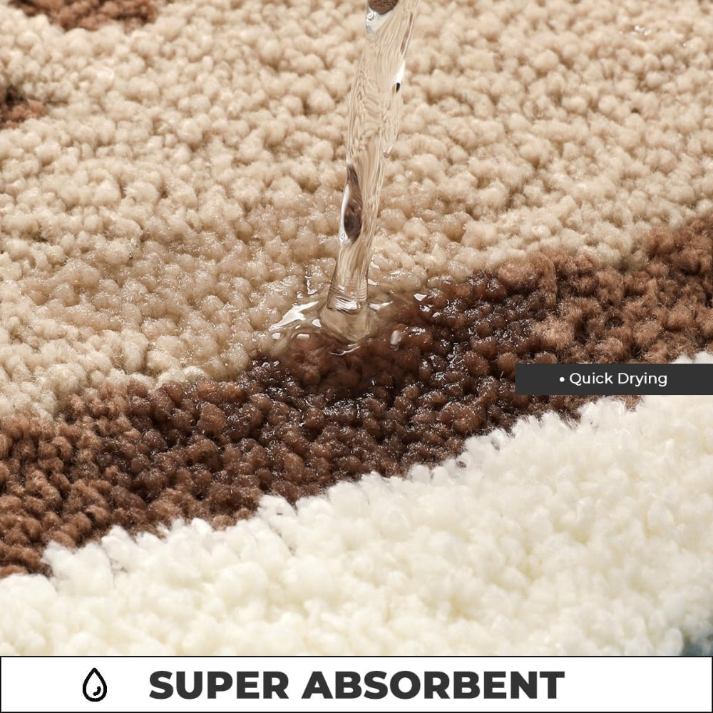 Coastal Charm - Non-Slip Bath Mat with Seaside Footprint Design for Bathroom Rugs 4