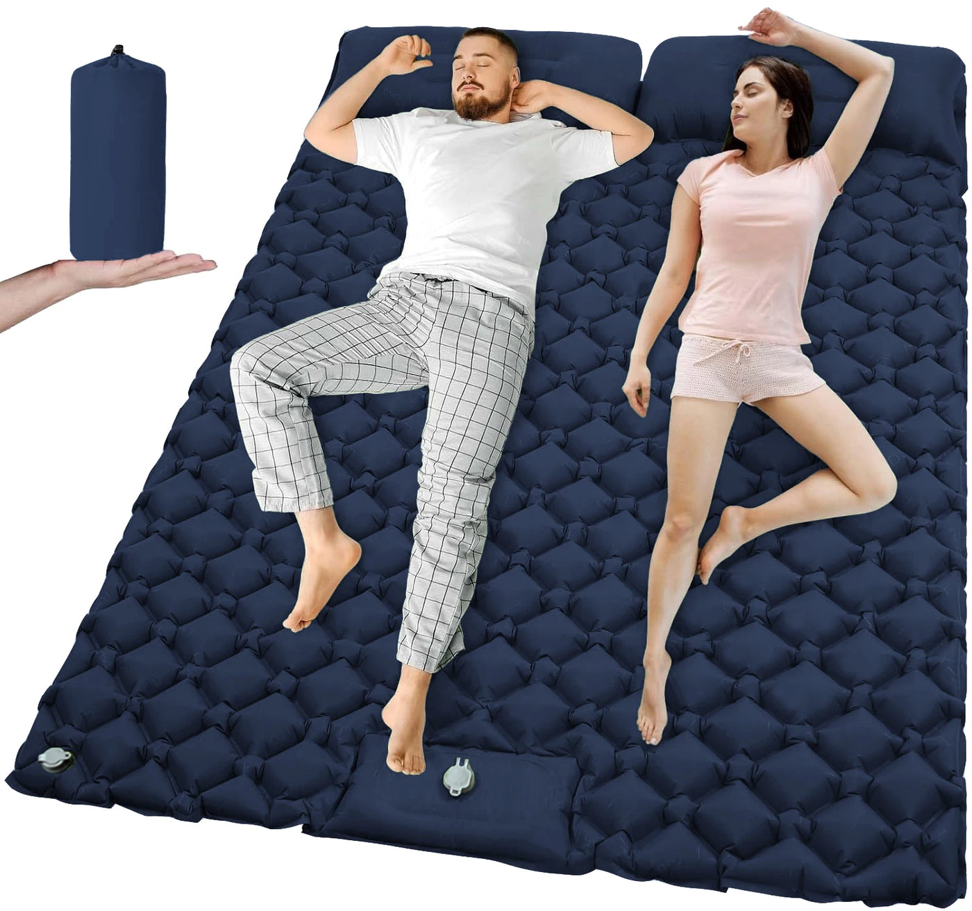 ComfortMax Extra Wide Inflatable Camping Mattress with Built-in Pump, TPU Nylon 10