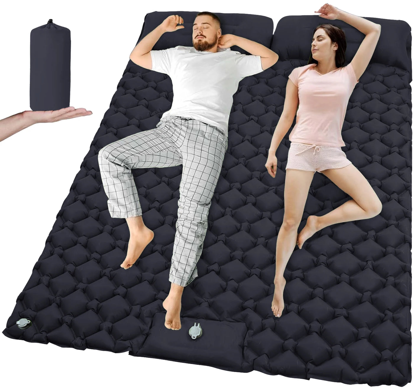 ComfortMax Extra Wide Inflatable Camping Mattress with Built-in Pump, TPU Nylon 7