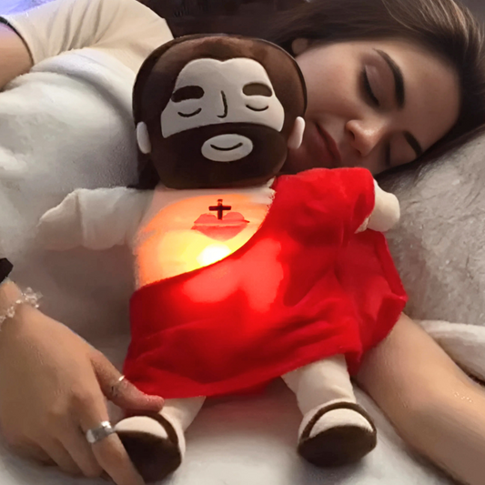 Comforting Jesus Plush Toy - Interactive Breathing, Light & Music 0