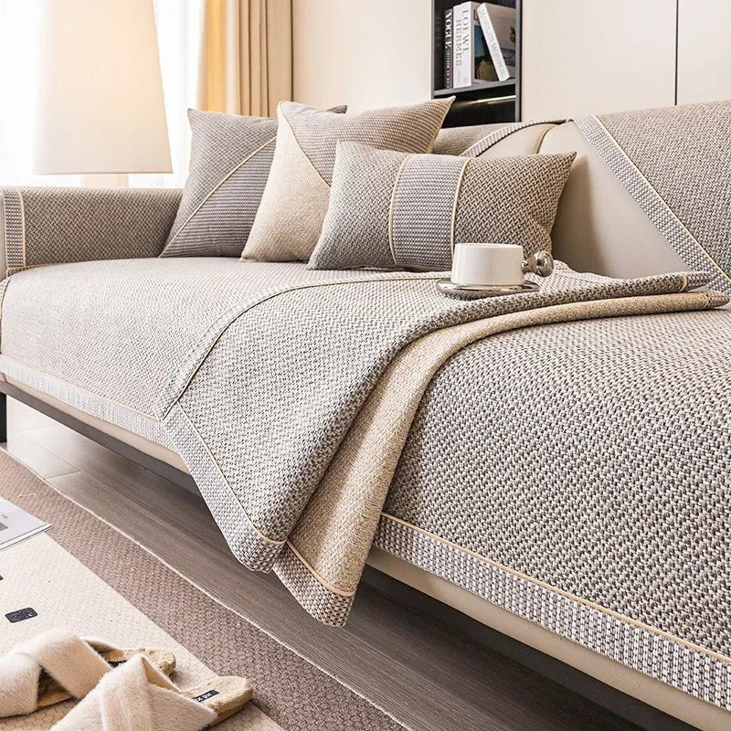 Comfortweft - Breathable Non-Slip Cotton-Linen Sofa Cover for All Seasons 4