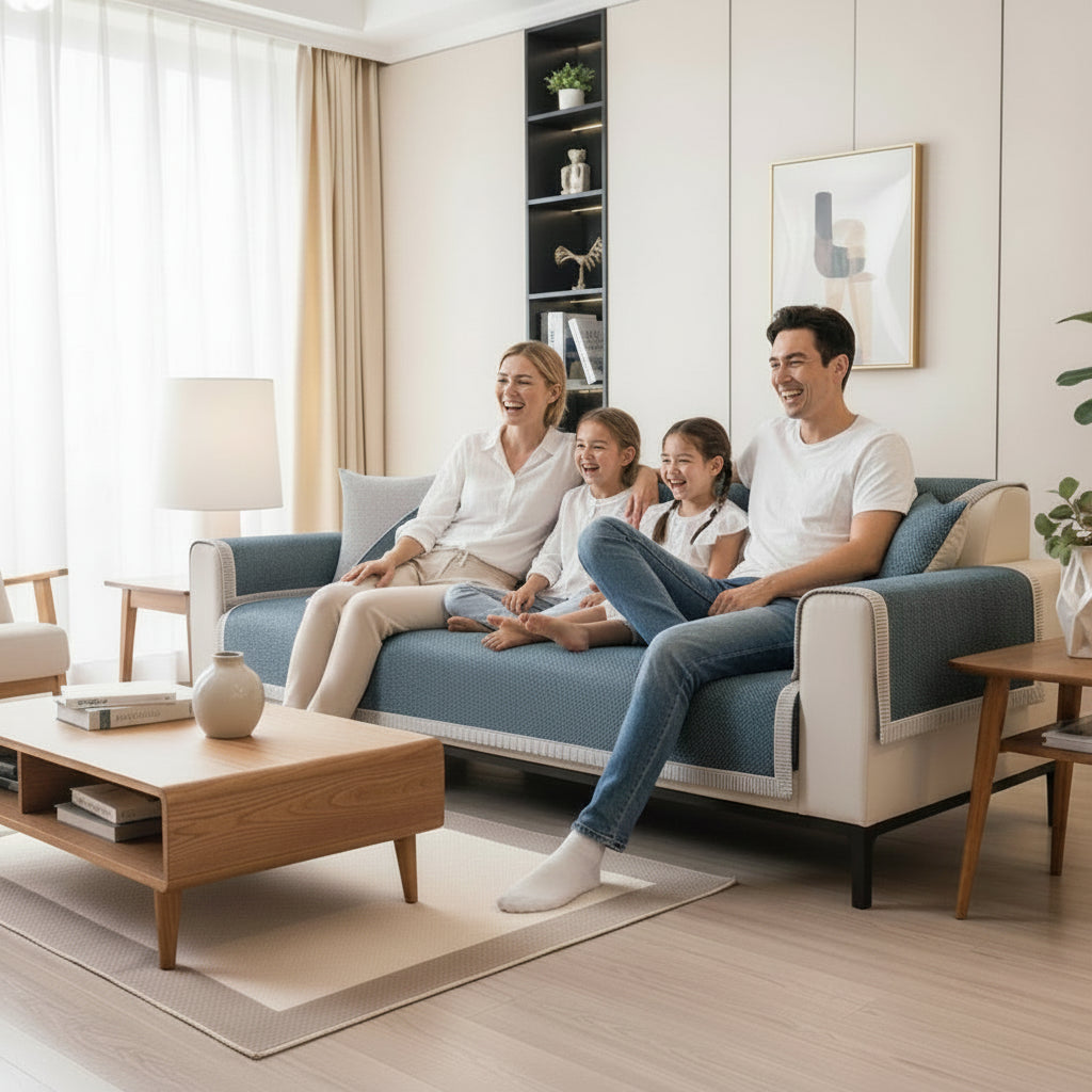 COMFORTWEFT - Breathable Non-Slip Cotton-Linen Sofa Cover for All Seasons