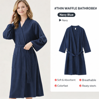 RelaxLuxe Unisex Lightweight Double-Sided Waffle Bathrobe for Home & Spa