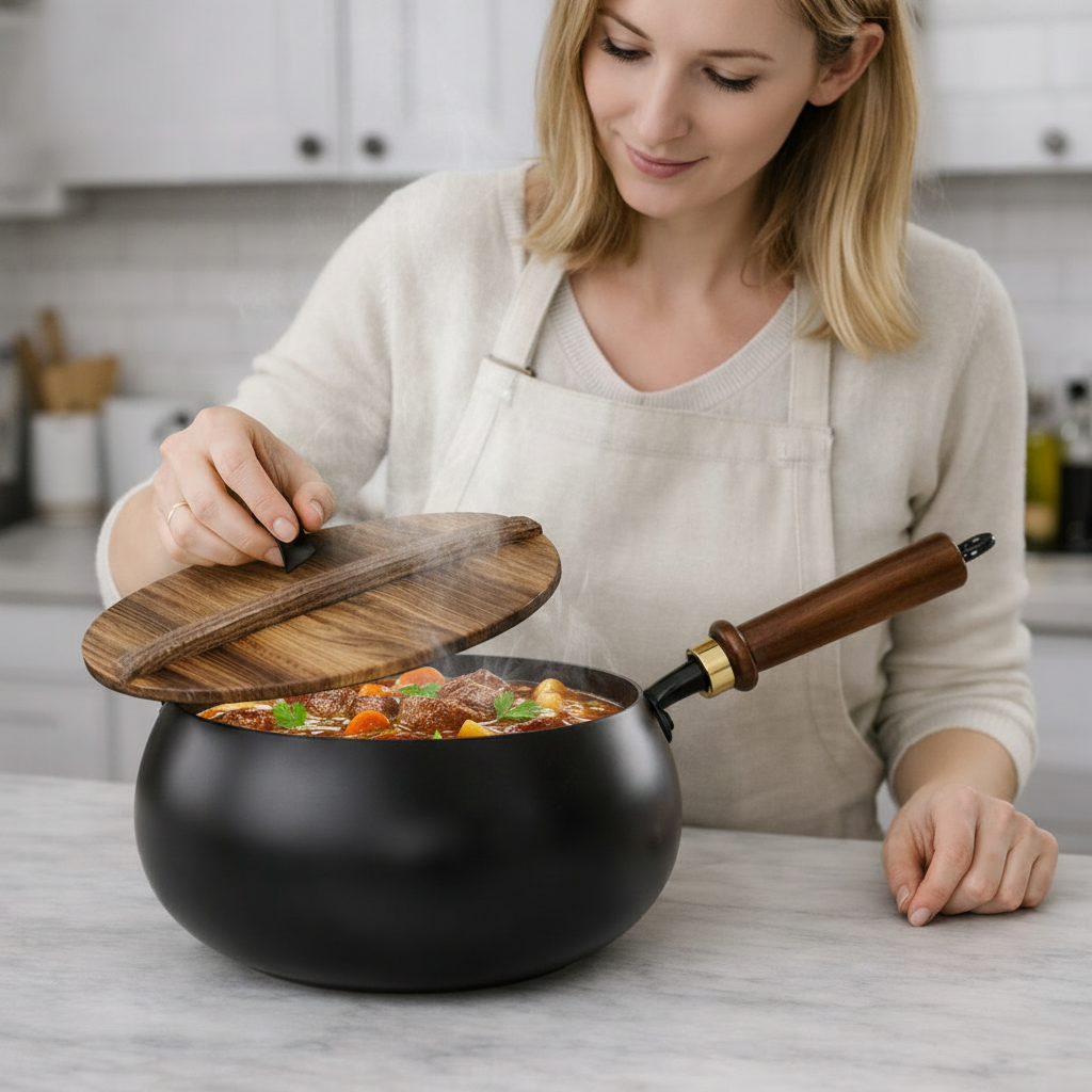 CASTFORGE - Heavy-Duty Cast Iron Skillet with Lid for Versatile Cooking
