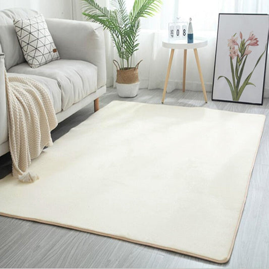 Coral Living Room Rug - Non-Slip & Soundproof Fleece Area Rug in 12 Colors 0