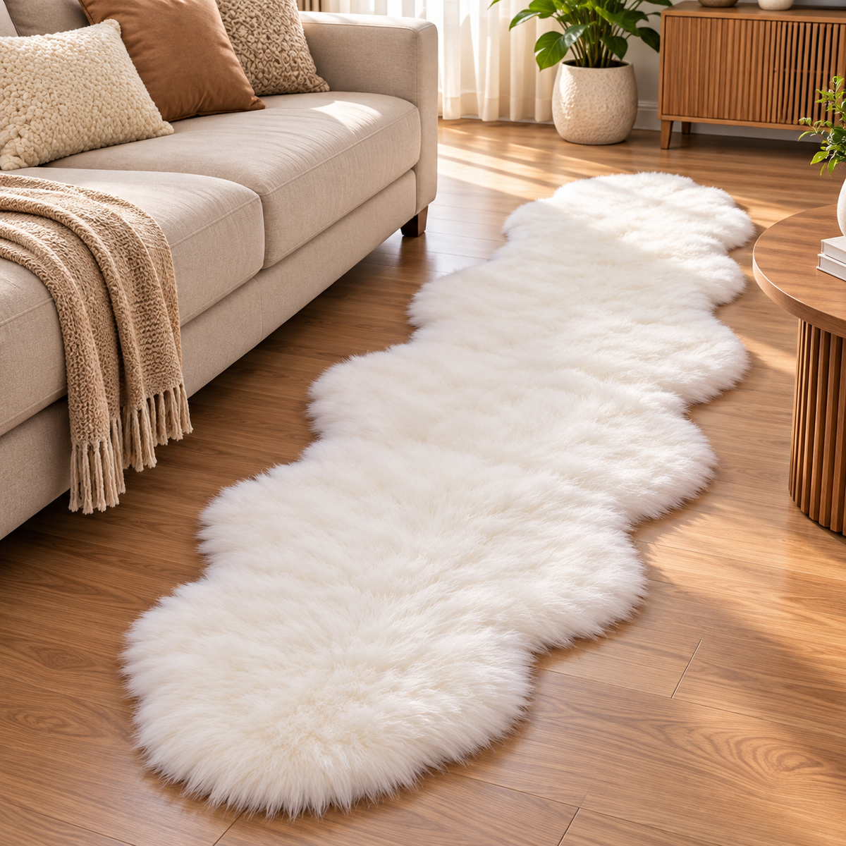 PLUMORIXA – Alfombra decorativa suave para dar un toque acogedor al dormitorio