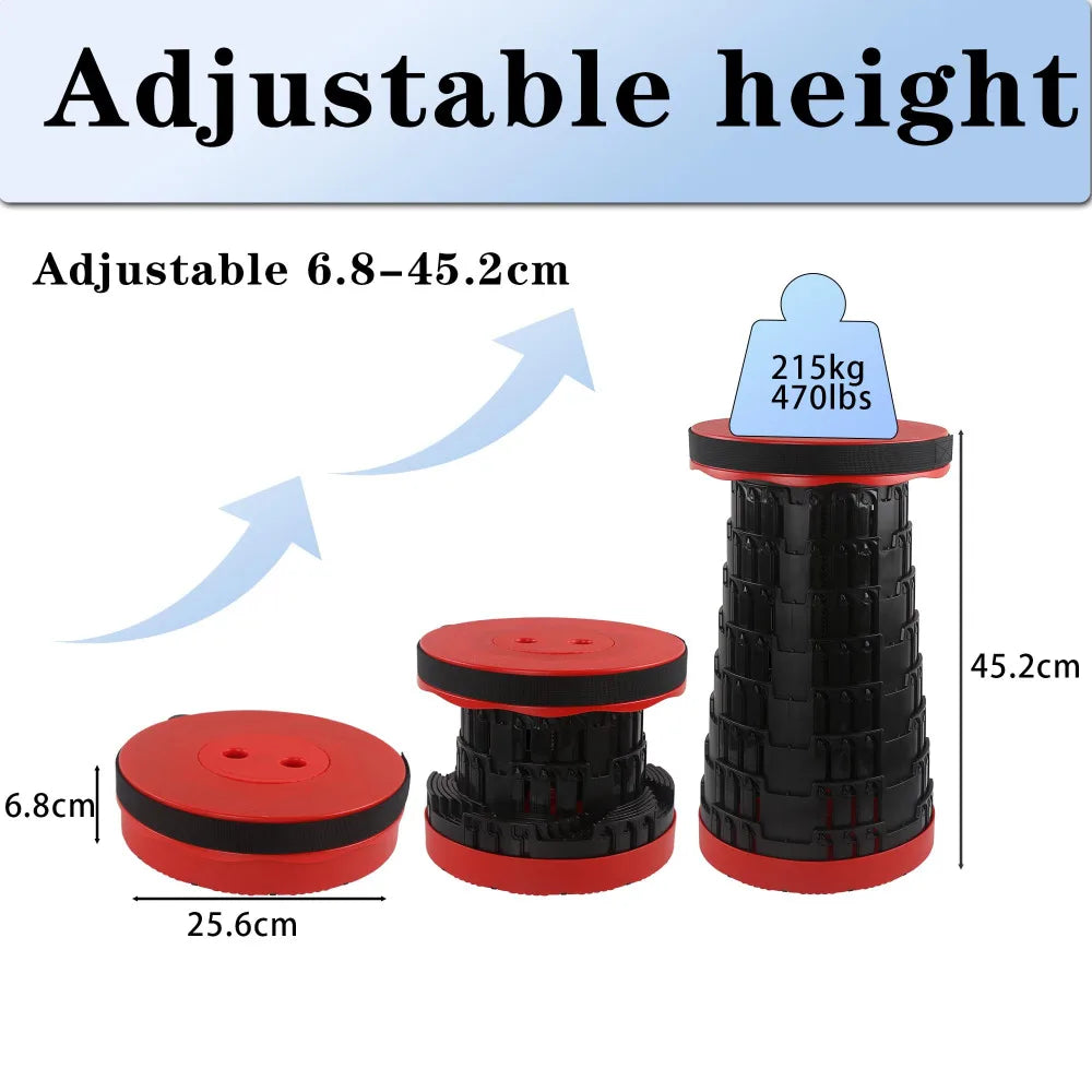 STACKSEAT – Sgabello da Campeggio Telescopico Portatile
