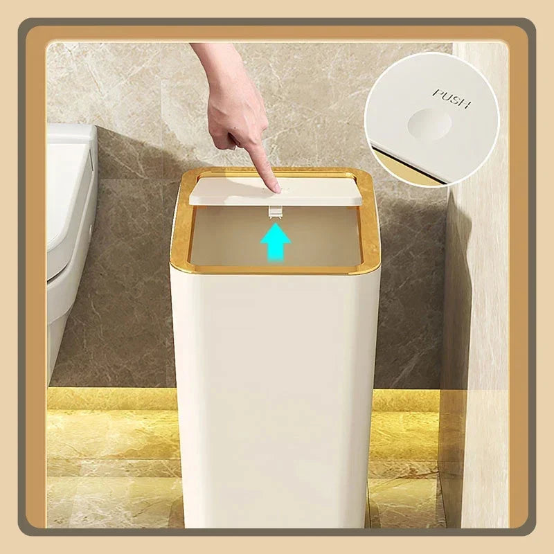 PRESSLUX – Slim Press Top Trash Can 12L