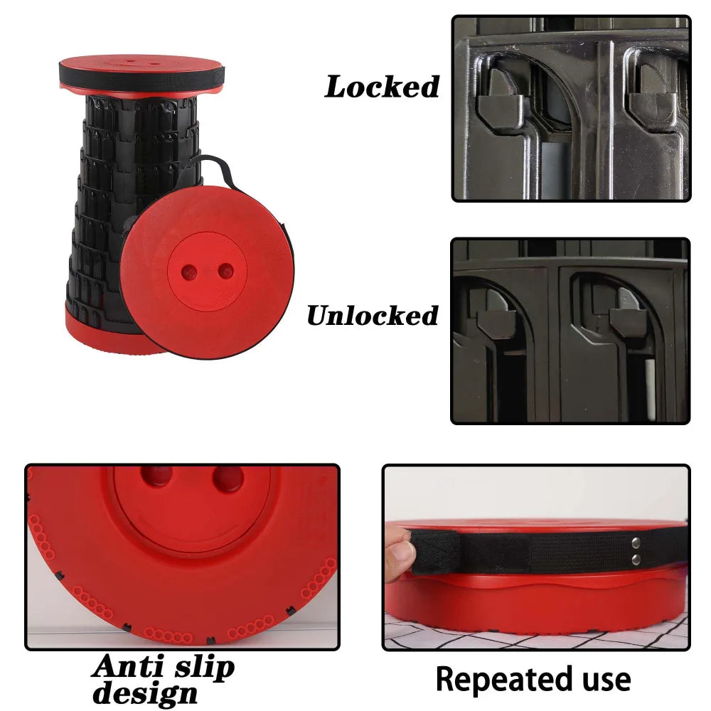 STACKSEAT – Sgabello da Campeggio Telescopico Portatile