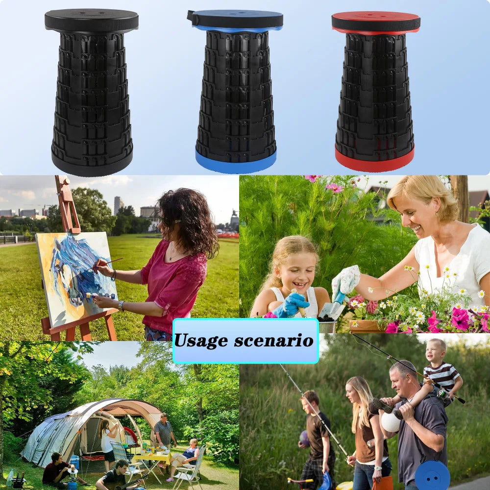STACKSEAT – Sgabello da Campeggio Telescopico Portatile