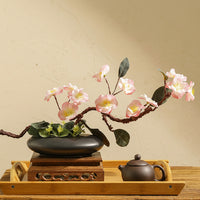 ORCHIDFLOW – Flacher Keramik-Bonsai-Topf mit künstlerischem Kieselstein-Design