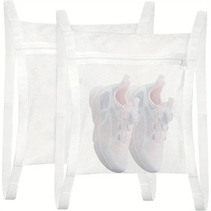 Durable Shoe Wash Bag Set - Mesh Laundry Bag for Washing Shoes with Zipper & Strap 1