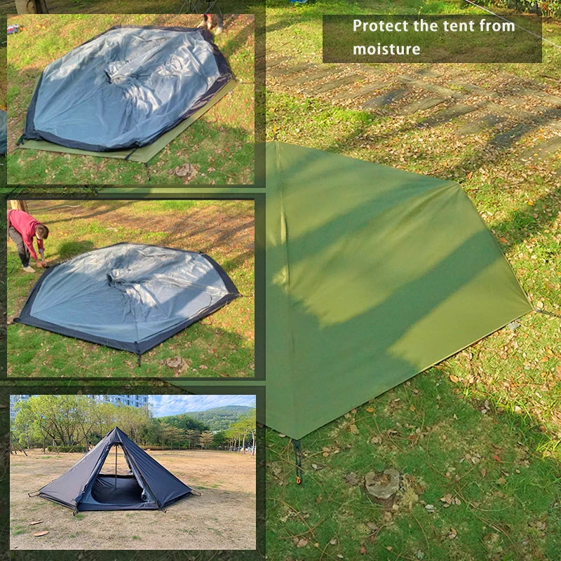 Durable Waterproof Camping Mat - Lightweight Oxford Groundsheet with Stakes 4