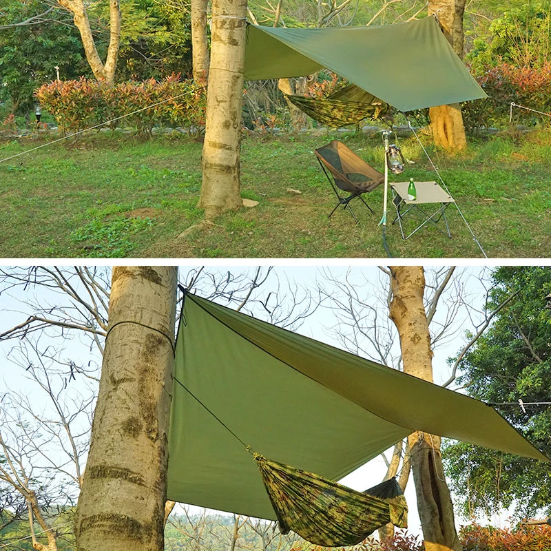Durable Waterproof Camping Mat - Lightweight Oxford Groundsheet with Stakes 5