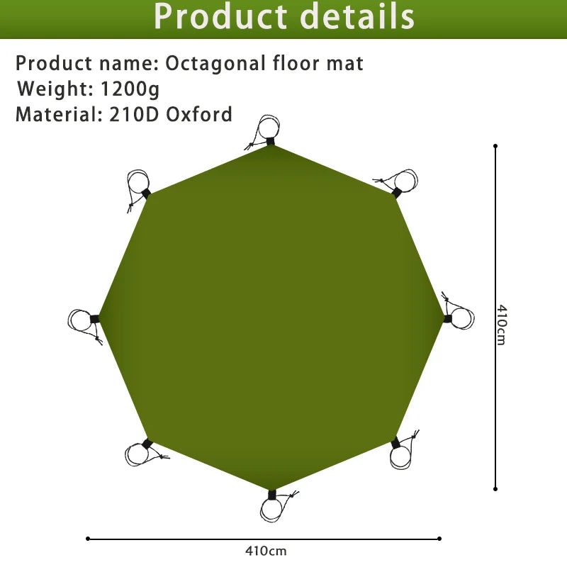 Durable Waterproof Camping Mat - Lightweight Oxford Groundsheet with Stakes 9