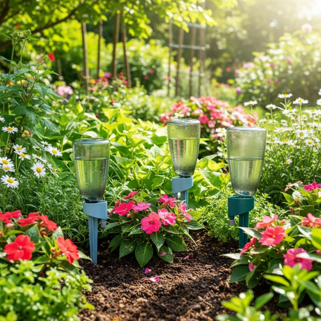 EcoGardener - Adjustable Self-Watering Spikes for Indoor & Outdoor Plants, 500ml Capacity, Customizable Drip Control 0