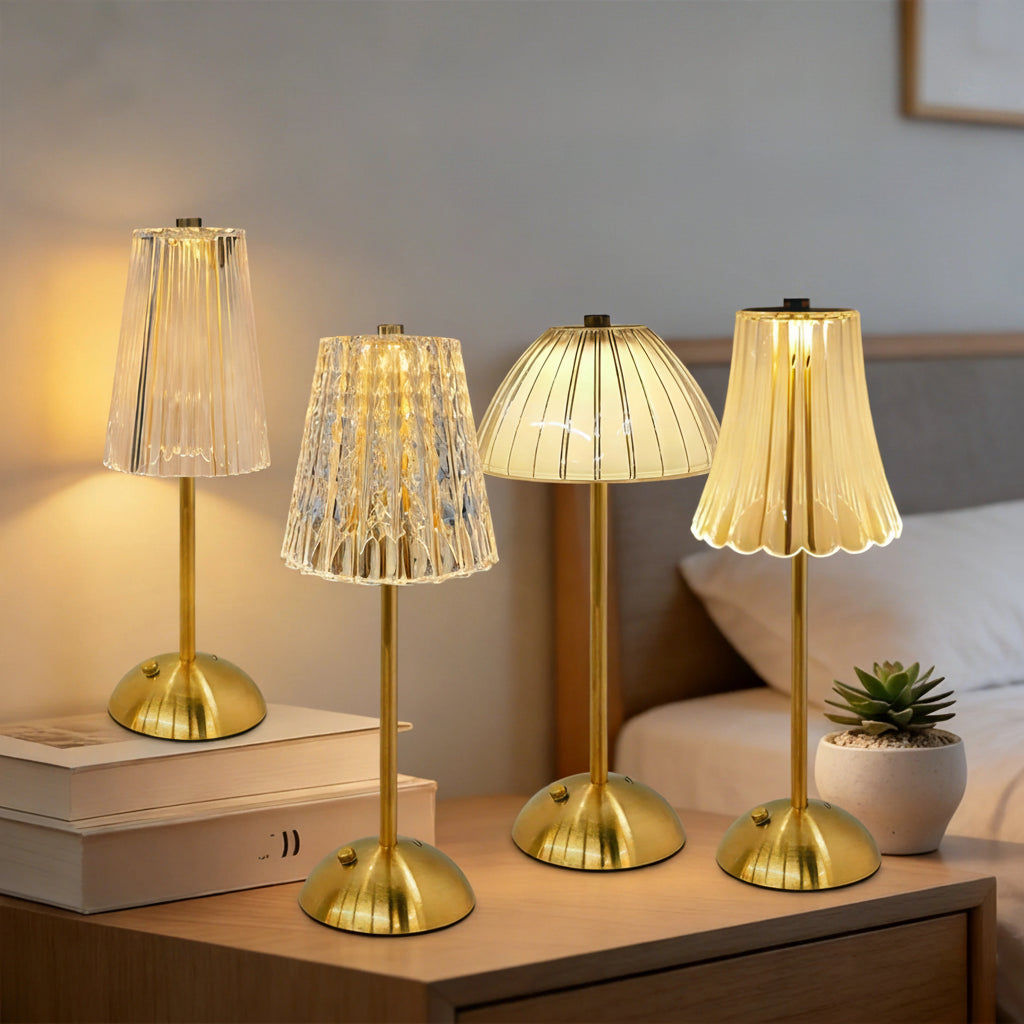 Elegant Acrylic Rechargeable Table Lamp with Touch Sensor & Dimmable Light 0