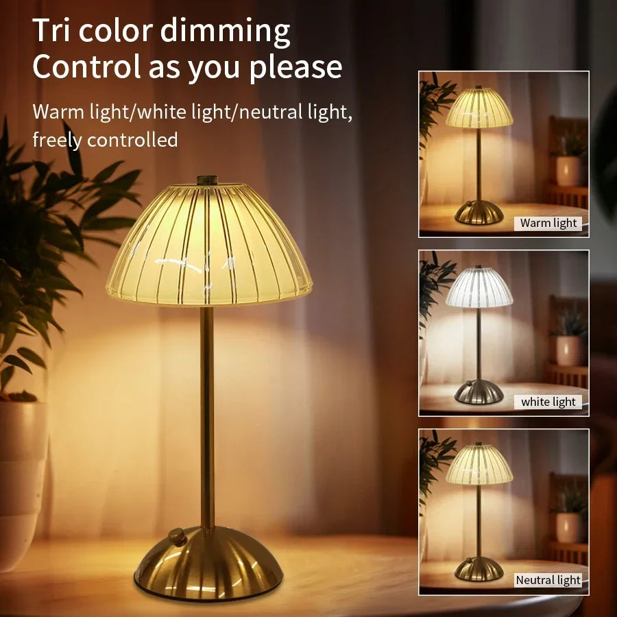 Elegant Acrylic Rechargeable Table Lamp with Touch Sensor & Dimmable Light 1