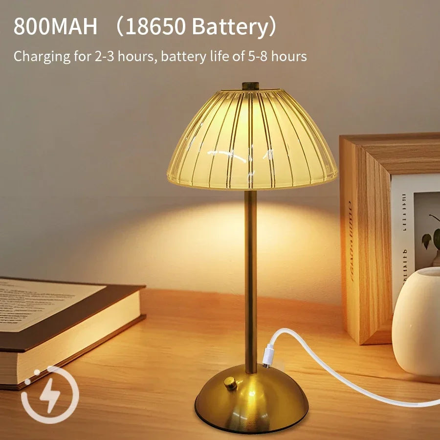 Elegant Acrylic Rechargeable Table Lamp with Touch Sensor & Dimmable Light 3