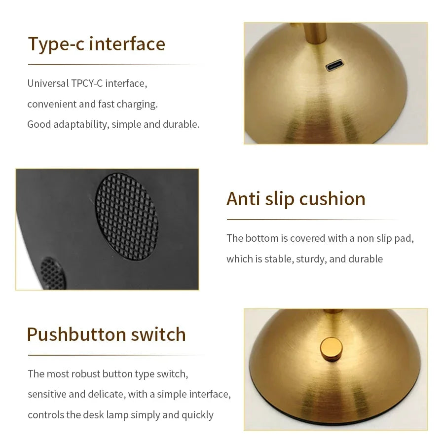Elegant Acrylic Rechargeable Table Lamp with Touch Sensor & Dimmable Light 5