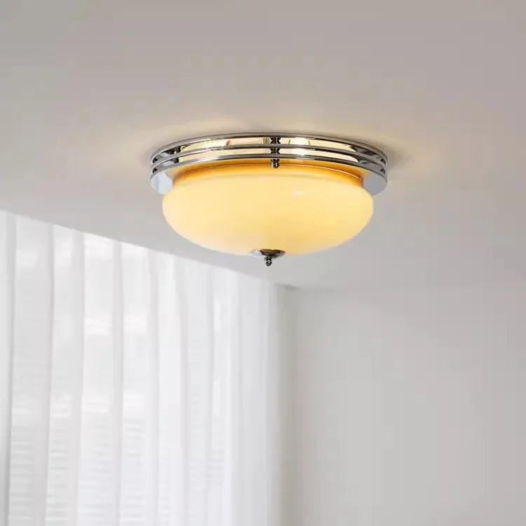 Elegant Bauhaus Flush Mount Ceiling Light - Milk Coffee Glass Shade for Modern Spaces 1