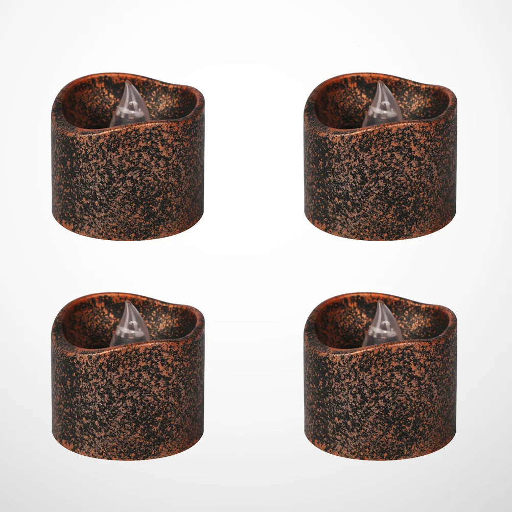 Elegant LED Flameless Tea Candles - 4Pcs Glitter Flickering Lamps for Home & Events 3